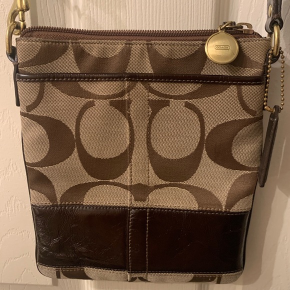 Coach Cross Body Bag Logo Print-canvas/tan - Picture 2 of 14